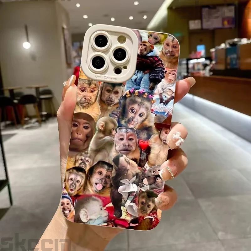 Quirky Monkey Pattern Matte Shockproof Phone Case