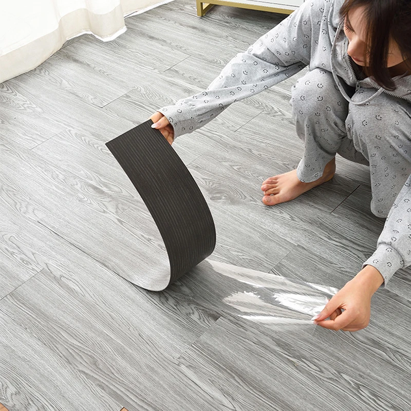 Auto-adesivo impermeável Wood Grain Floor Tile, 3D