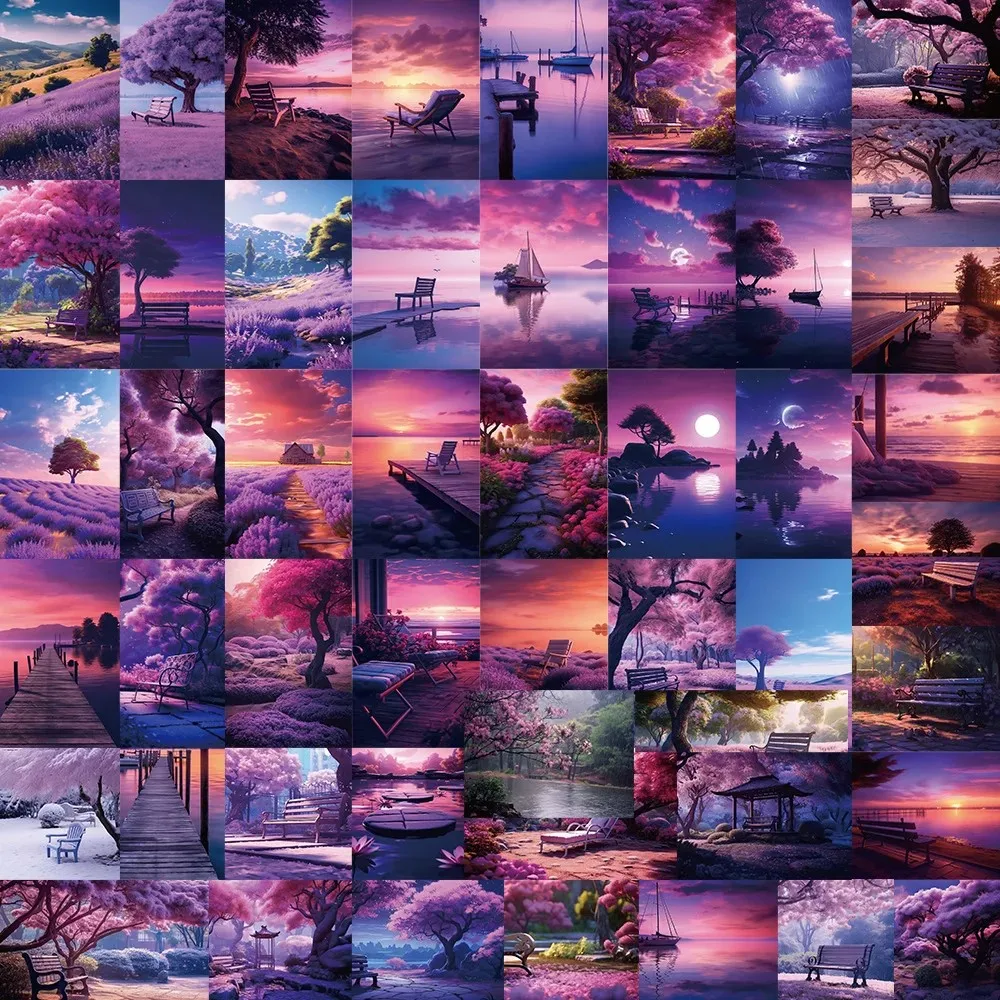 

50PCS/Bag Romantic Pink Landscape Cartoon Stickers DIY Phone Laptop Luggage Skateboard Graffiti Decals Funny Sticker Kid Toy