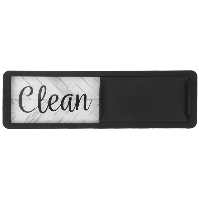 Dishwasher Magnet Clean Dirty Sign Rectangle Brown-White Version