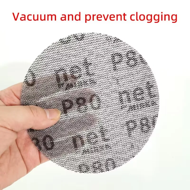 Finnish Mocha 5-inch mesh dry sanding paper 125mm vacuum round flocking self-adhesive car sanding polished sand 3