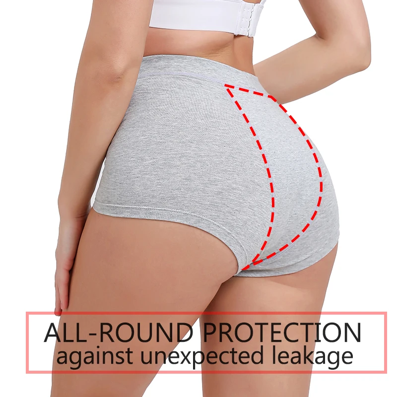 Menstrual Panties 4-Layer Leakproof Women Period Underwear Fast Absorption  Boxers Breathable Cotton Heavy Flow Period Boyshorts