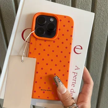 Chic Rose Red Polka Dot Design Lichee Pattern Phone Case For iPhone 17 16 15 14 13 12 11 Pro Max XS X XR 16E 16 Plus 17Air Cover 1