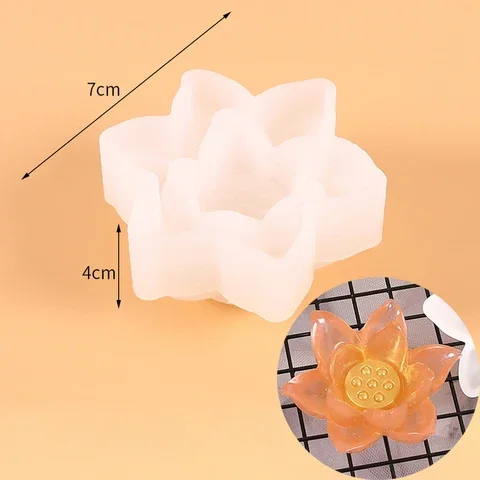 

3D Lotus Candle Holder Silicone Mold Epoxy Resin Flower Candles Holders Mold Concrete Cement Clay Mold Craft Decoration Tool