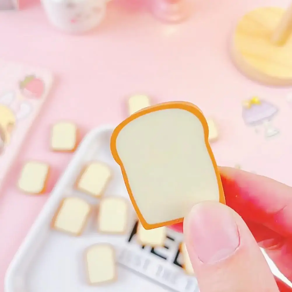 

4Pcs/Set Durable Pencil Eraser Soft Edges Random Color Correct Eraser Toast Shaped Rubber Eraser