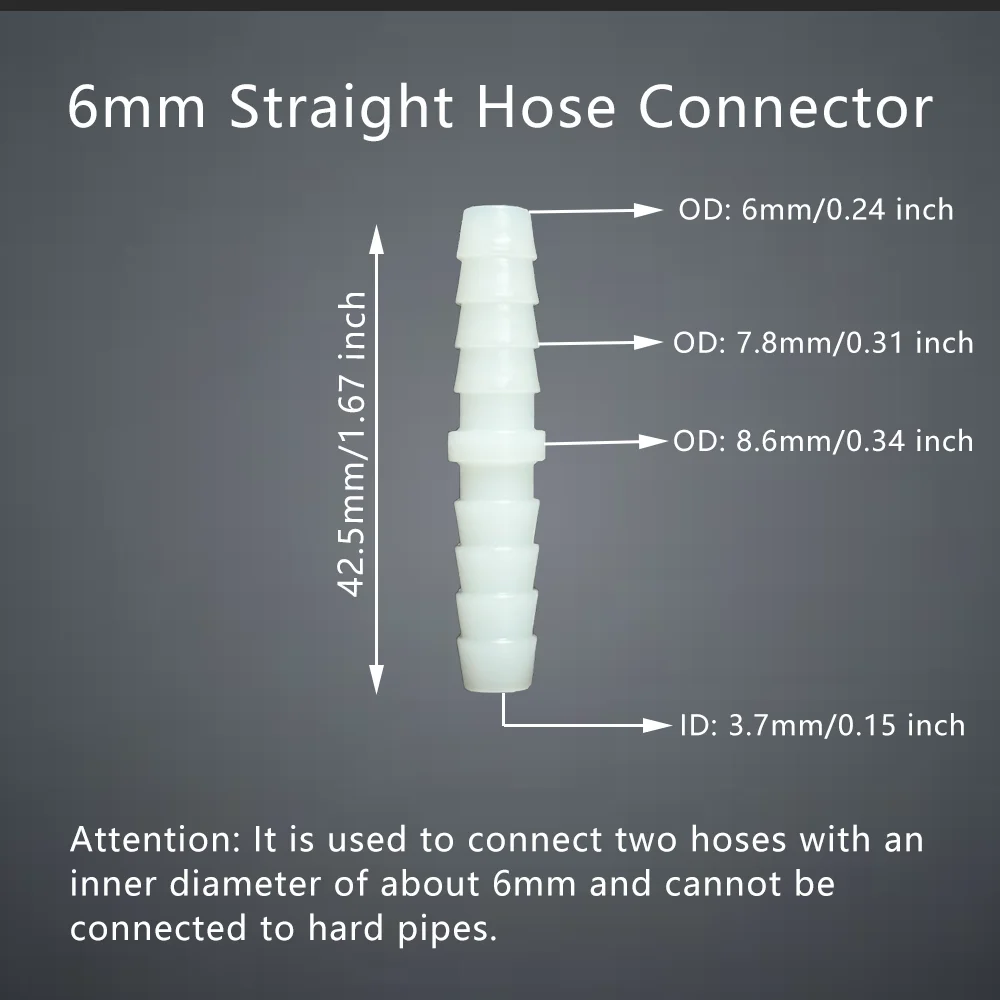 Hose Repair Connector Straight Through Joint extender Equal Diameter Plastic Coupling 5pcs 1pc Laboratory Garden Irrigation