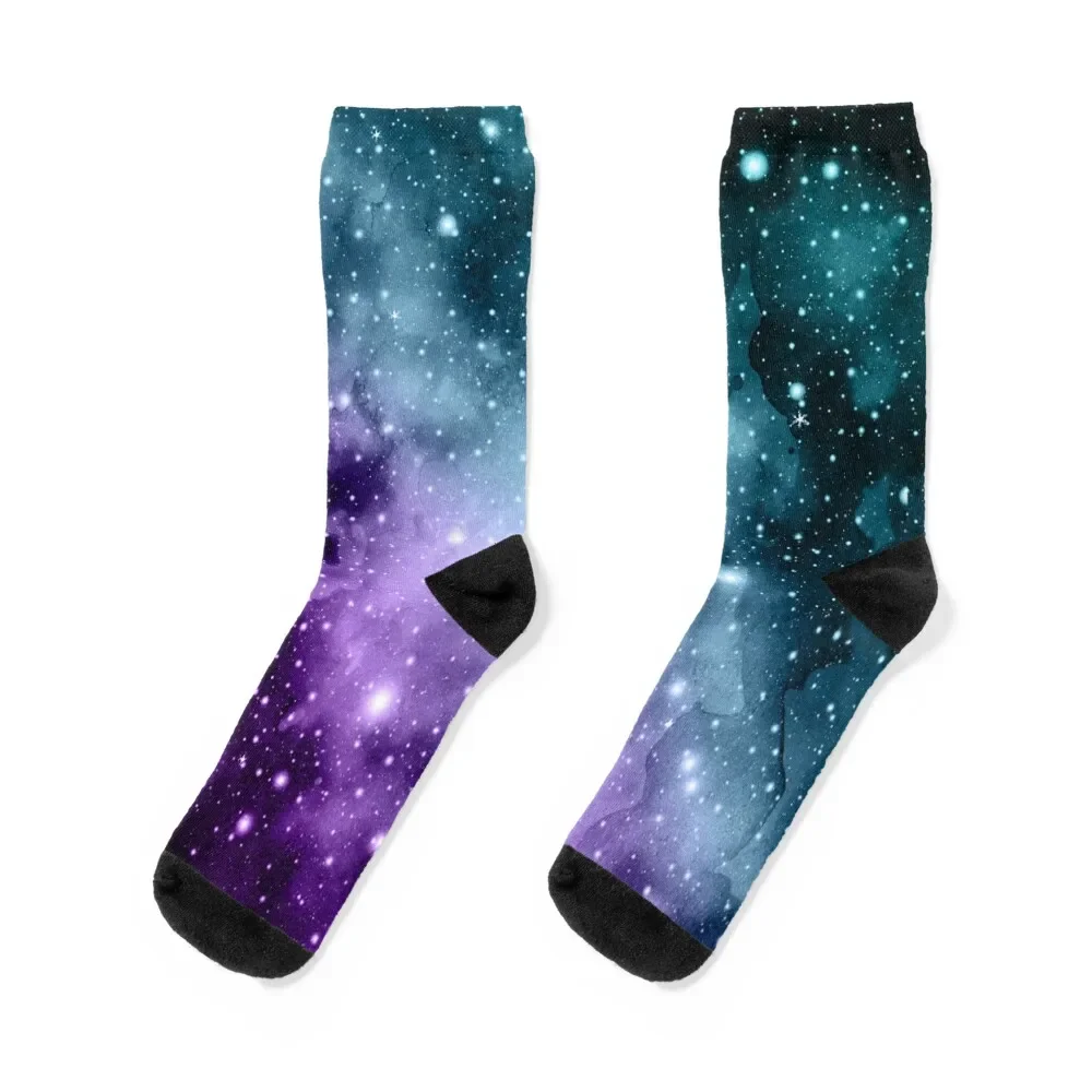 

Purple Teal Galaxy Nebula Dream #3 #decor #art Socks funny gift happy Male Socks Women's