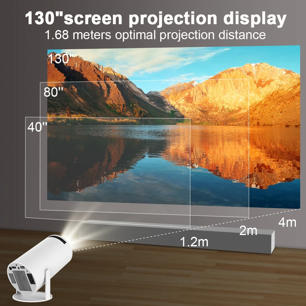 Xiaomi проектор Android 11 WiFi 200 ANSI 4K Allwinner H713 HY300 BT5.0 1080P 1280x720P домашний кинотеатр наружный портативный проектор (art.: 3920c463eb368) - 3920c463eb368