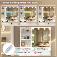 Туалетный столик с подсветкой, туалетный столик, комод, стол со стулом, светодиодное зеркало для макияжа — изображение 4