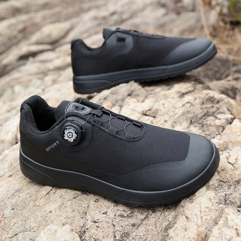 Wide Toe Sneakers Men Rotary Buckle Black Designer Shoes Man Casual Sneakers Outdoor Non-slip Men's Walking Shoes Big Size 47 1