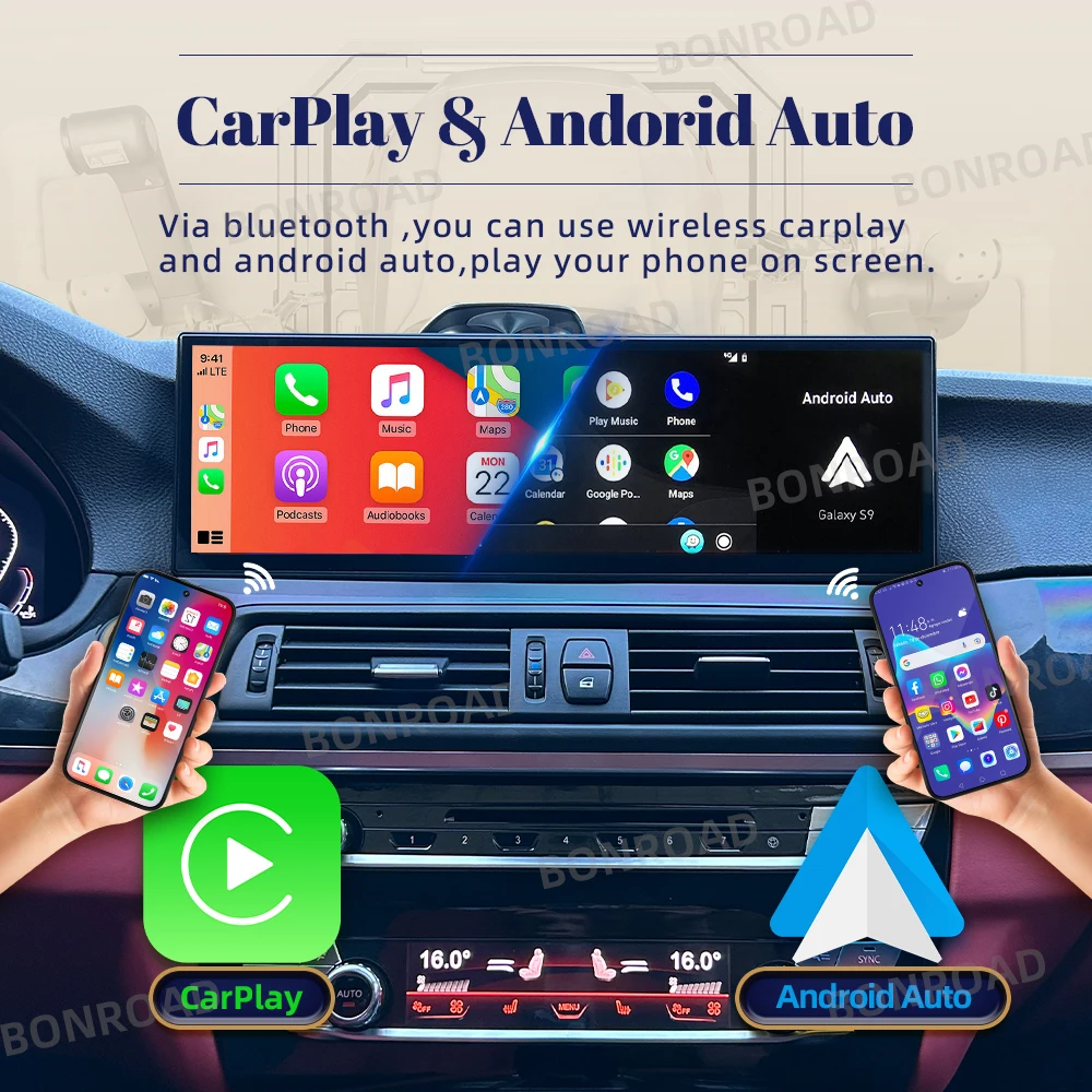 Radio Multimedia con Pantalla Táctil Inalámbrica CarPlay Android Auto de 14.9 Pulgadas para BMW X1 F48 X2 F49 NBT EVO con Navegación Estéreo 4