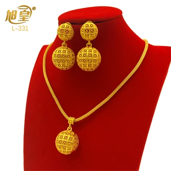 XUHUANG Bridal Dubai Ball 24k Gold Plated Jewelry Sets for Women Costume Necklace Earrings Sets Nigerian Wedding Party Gifts 1