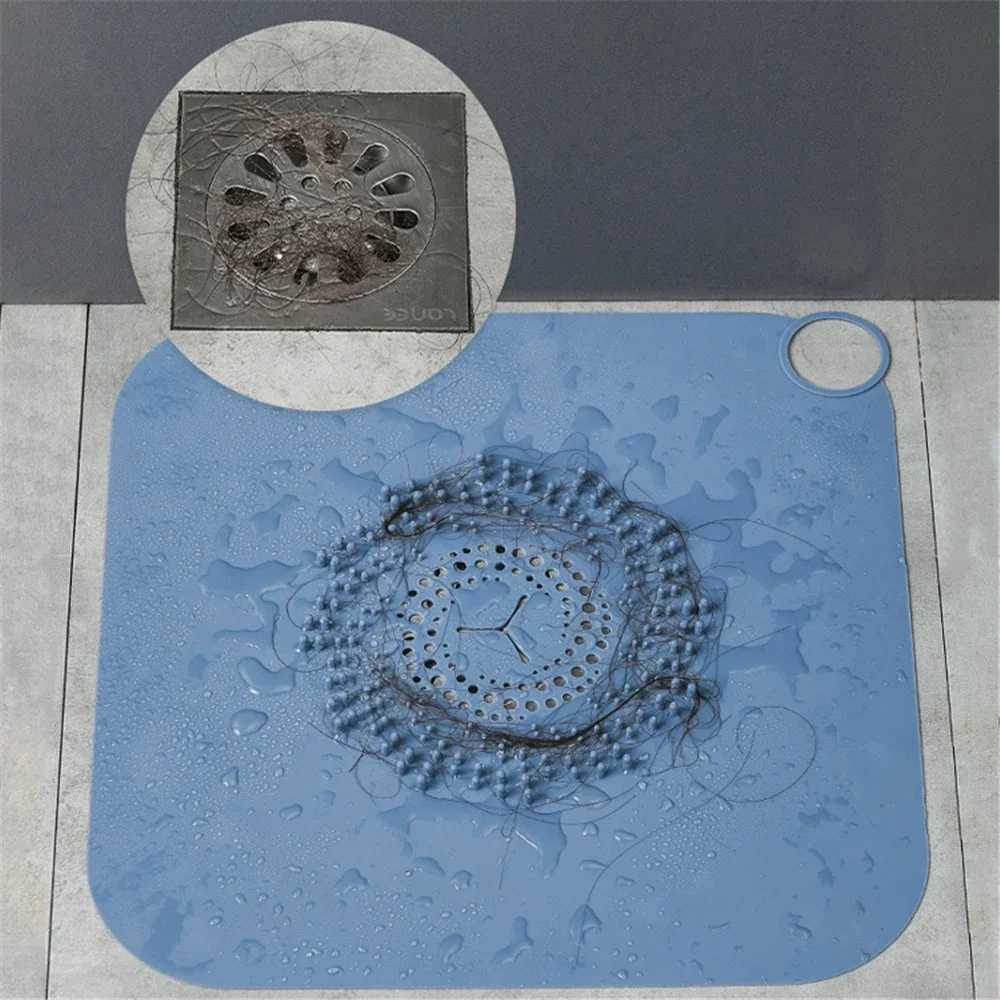 Floor Drain Sticker Shower Drain Catcher Hair Drain Catcher Silicone Floor Drain Sticker Floor Drain Hair Catcher Drain Hair Catcher Silicone Floor Drain Cover Floor Drain Cover Large Silicone Hair Catcher Filter Floor Drain Cover Wash Basin Sink Plug Strainer Anti-blocking Stopper Bathroom Accessories