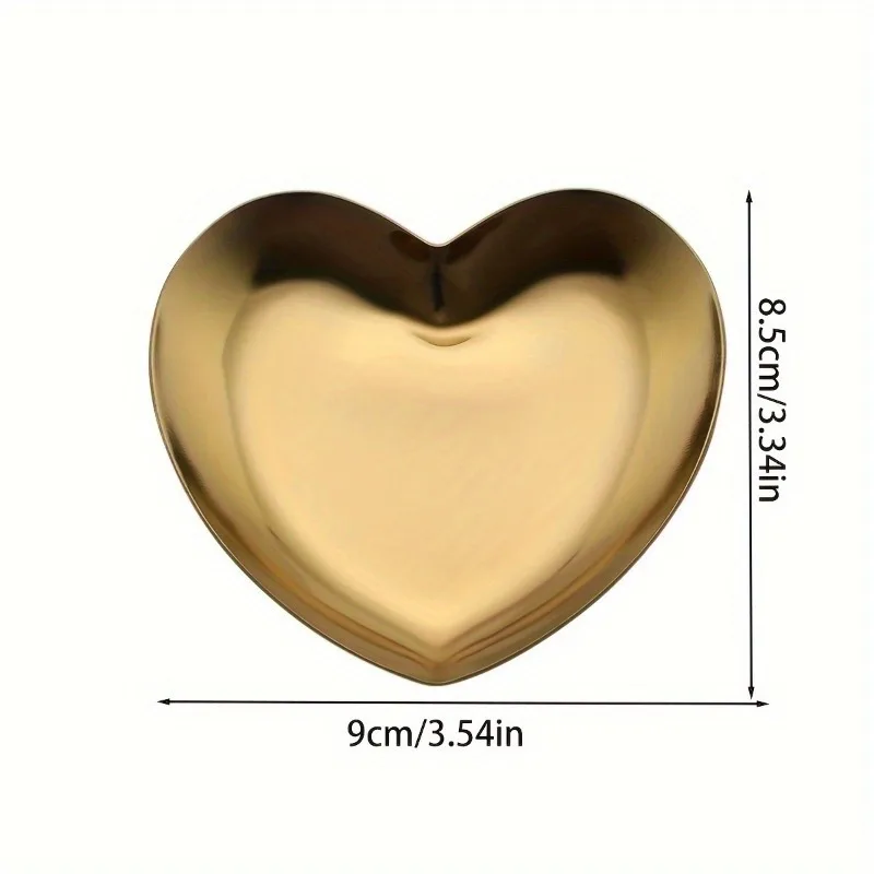 1pc Heart-shaped Jewelry Storage Tray, Stainless Steel Jewelry Storage Tray