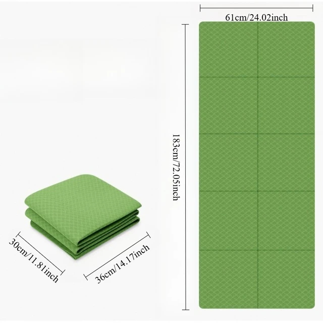 TPE Folding Yoga Mat Sports Anti Slip Shock-absorbing Fitness Folding Mat High-density 6mm Portable Belt Wear-resistant Rest Mat 6