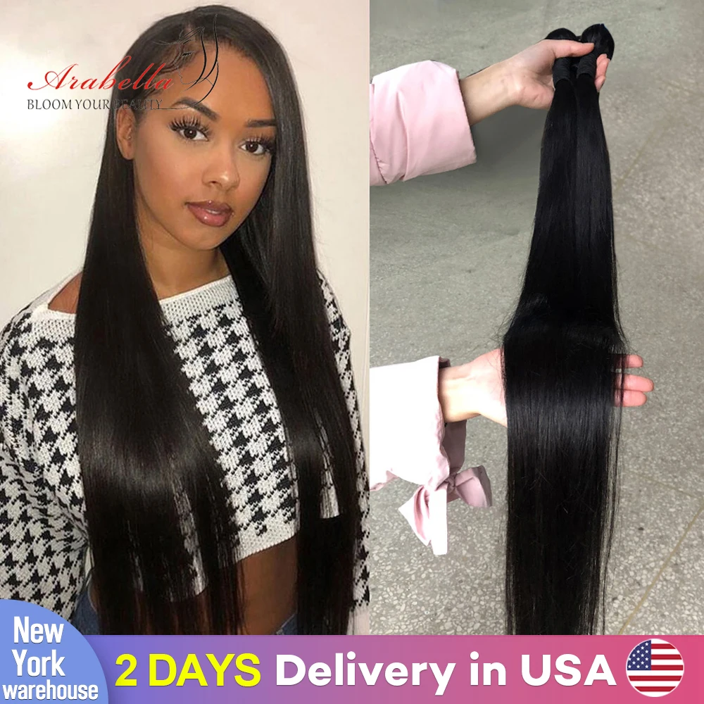Human Hair Bundles Brazilian Straight Hair Weave Bundles Natural Remy Arabella 1/3/4 Pieces Human Weave