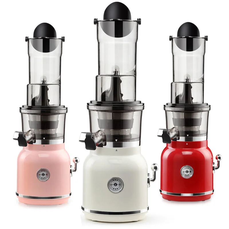 180W Slow Juicer Cold Press Extractor Filter Easy Wash Electric Fruit Juicer Machine Large Caliber Multi-Color Squeezer 220V