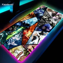 Animação japonesa lixívia rgb jogo grande mouse pad gamer led computador mousepad com backlight tapete para teclado mesa