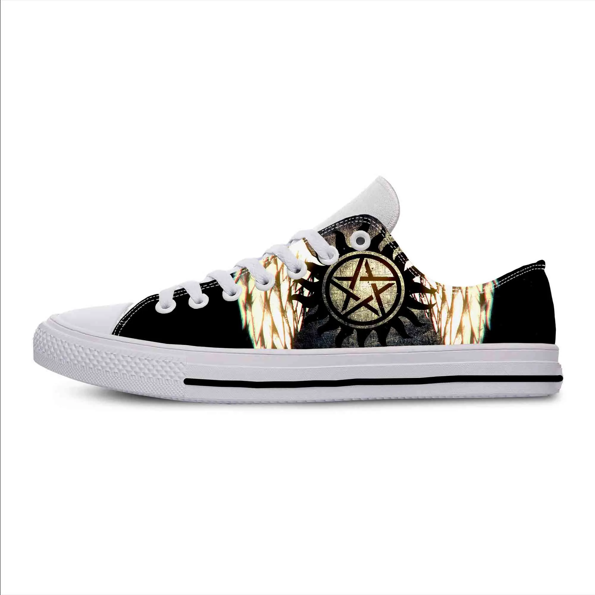 

Anime Cartoon Manga Supernatural Winchester Bros Casual Cloth Shoes Low Top Breathable Lightweight 3D Print Men Women Sneakers