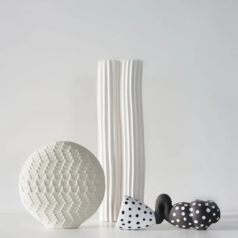 Vaso di Fiori Vaso in plastica Bianca Imitazione Rattan con Fiori a Vita Nuova Vasi per Case Vaso Decorativo per Soggiorno (Colore: Bianco
