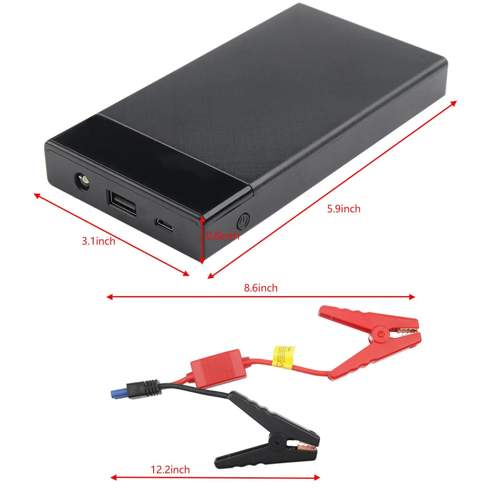 Jump Starter 600A Car Battery Charger Auto Power Bank Booster 12V Starting Device For Petrol Diesel