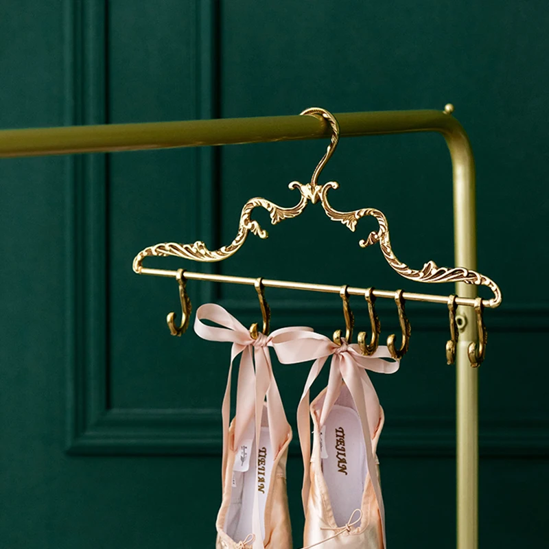 Vintage Carved Brass Hanger Clothes Rack Cloakroom Coat Hanger