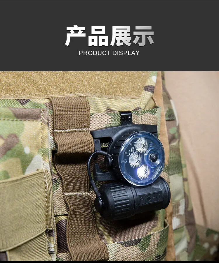 FMA Molle / Armband-Tauchmarkierungsleuchte identifiziert wasserdichte Suchrettungslampe IR / blaues Licht / weiße LED – Detail 12