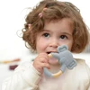 1Pc Baby Health Teether Toy Bracelet Food Grade Kawaii Animal Silicone Pendant Wood Ring Teething Rattle Baby Accessories Toys 6