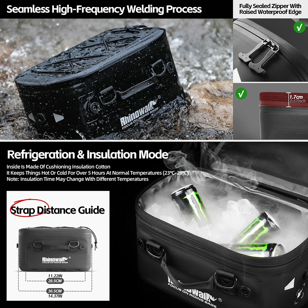 Rhinowalk Motorcycle Side Bag Waterproof Motor Collision Resistant