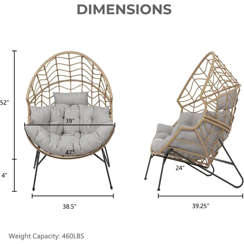 

Hanging Egg Chair, Superior Durability and Weather Resistance, Esistant To Stains, Water, and UV Rays, Outdoor Egg Chair