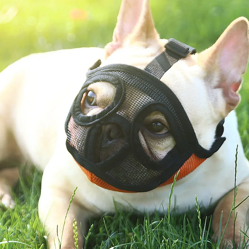 PetDogMuzzlesAdjustableFrenchBulldogMuzzleDogMouthMask