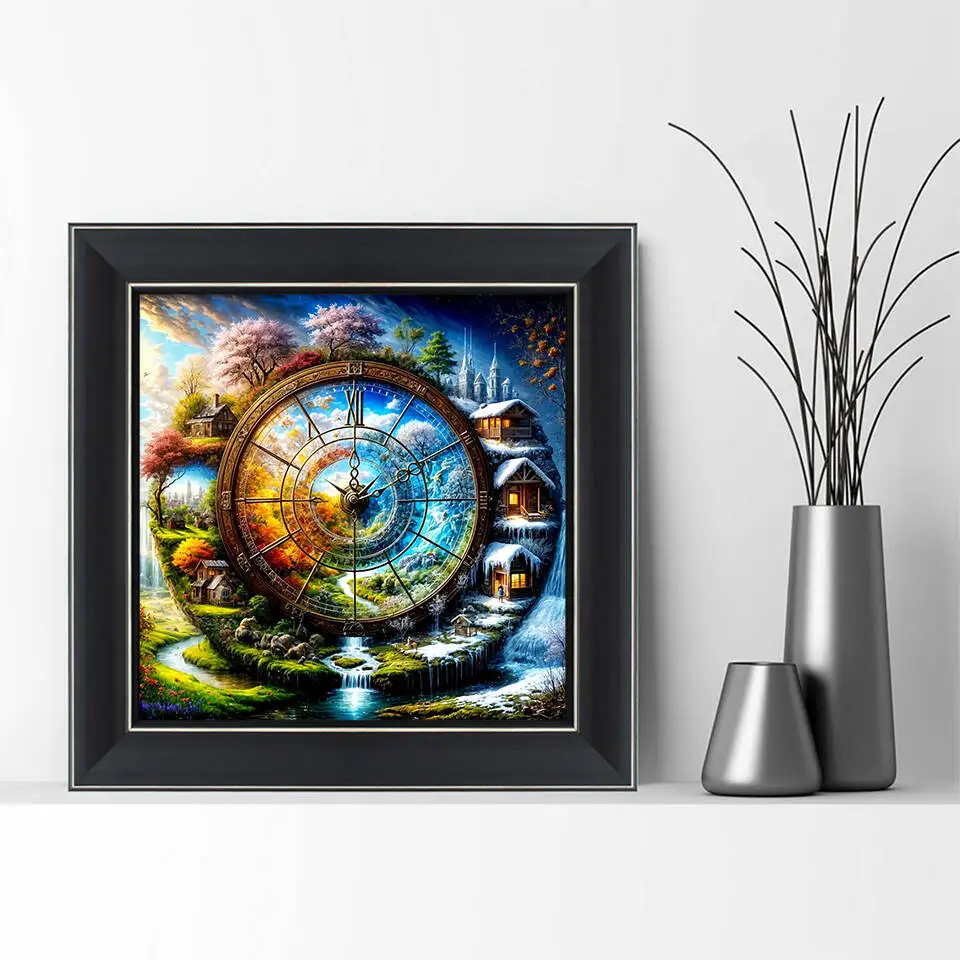 Evershine DIY 5D Diamond Painting Four Seasons Diamond Embroidery Landscape Scenery Full Square Round Drill Mosaic Room Decor