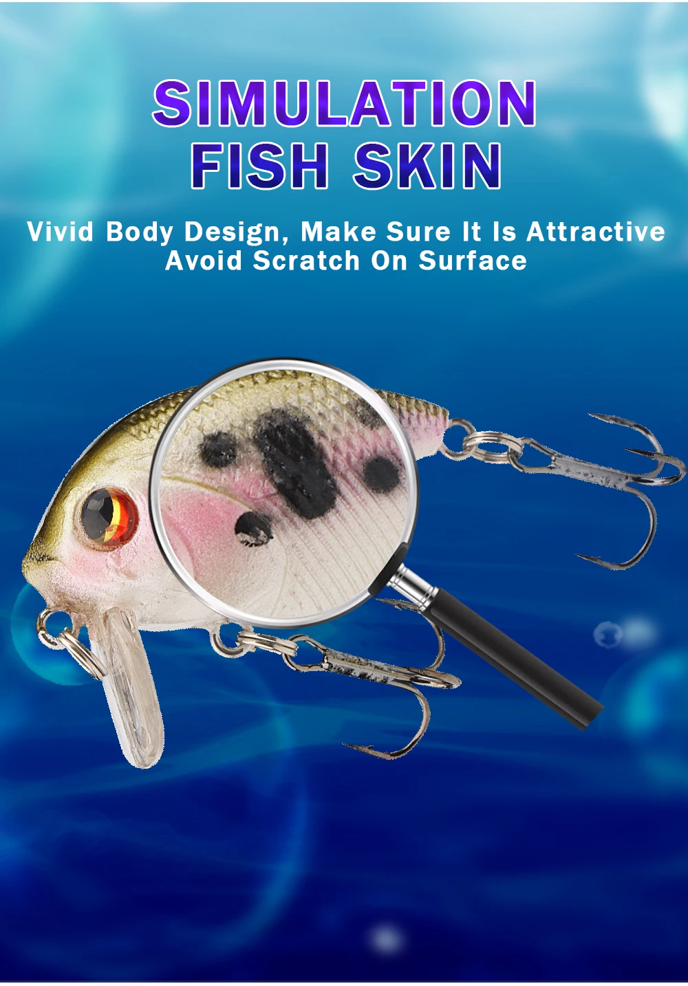 GOBASS Mini-Kurbelköder, Wobbler, Topwater-Angelköder, 45 mm, 7 g, schwimmender Minnow-Swimbait, Meer, Schwimmen, künstlicher harter Köder – Detail 7