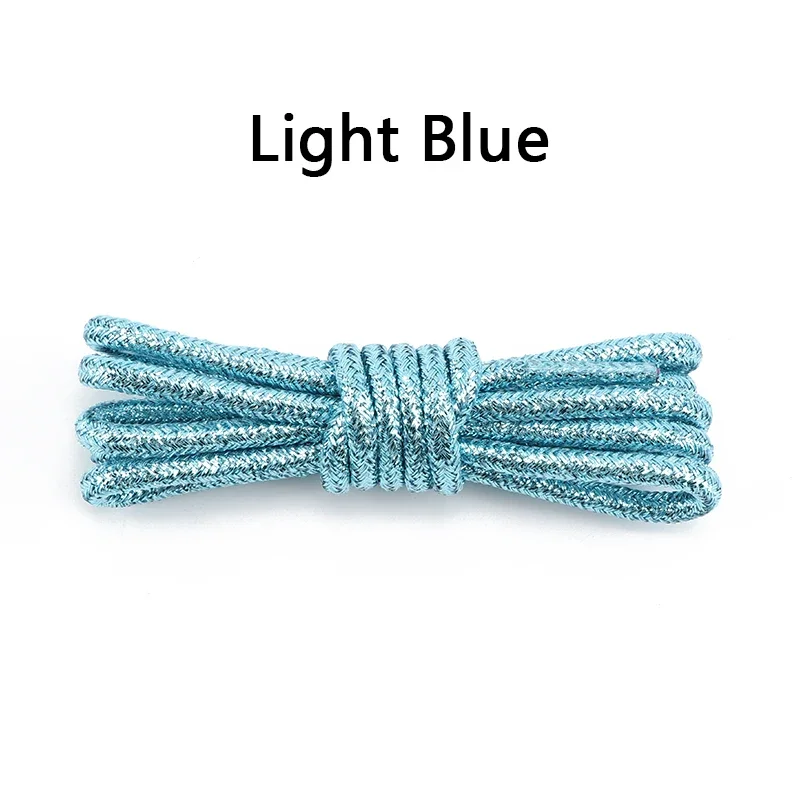 Vibrant Glitter Round Shoelaces for Trendy Sneakers and Leather Shoes