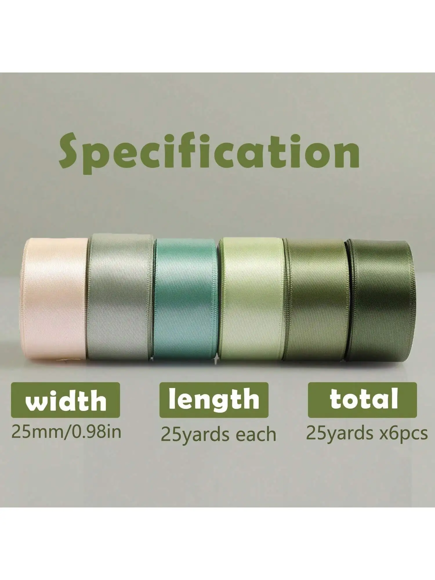6 Rollen 150 Yards sortiertes einfarbiges Seidenband aus Satin für Hochzeitseinladungen, Blumensträuße, Geburtstagsfeiern, DIY-Geschenke – Detail 5
