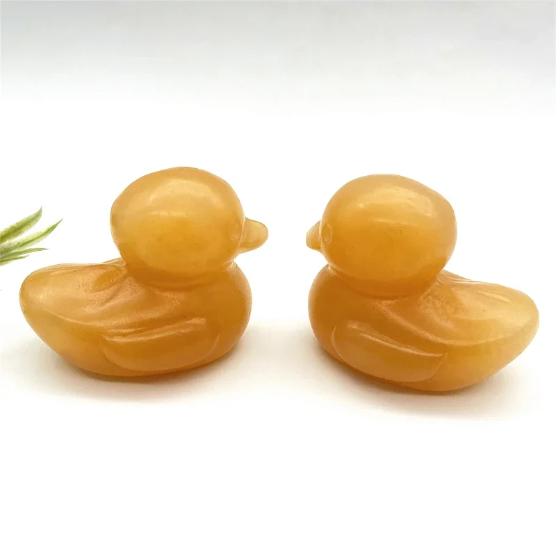 

Drop shipping 1pc Big Natural Stone Cute Duck Statue Yellow Jade Reiki Crystal Carving Creative Fairy Natural Stones and crystal