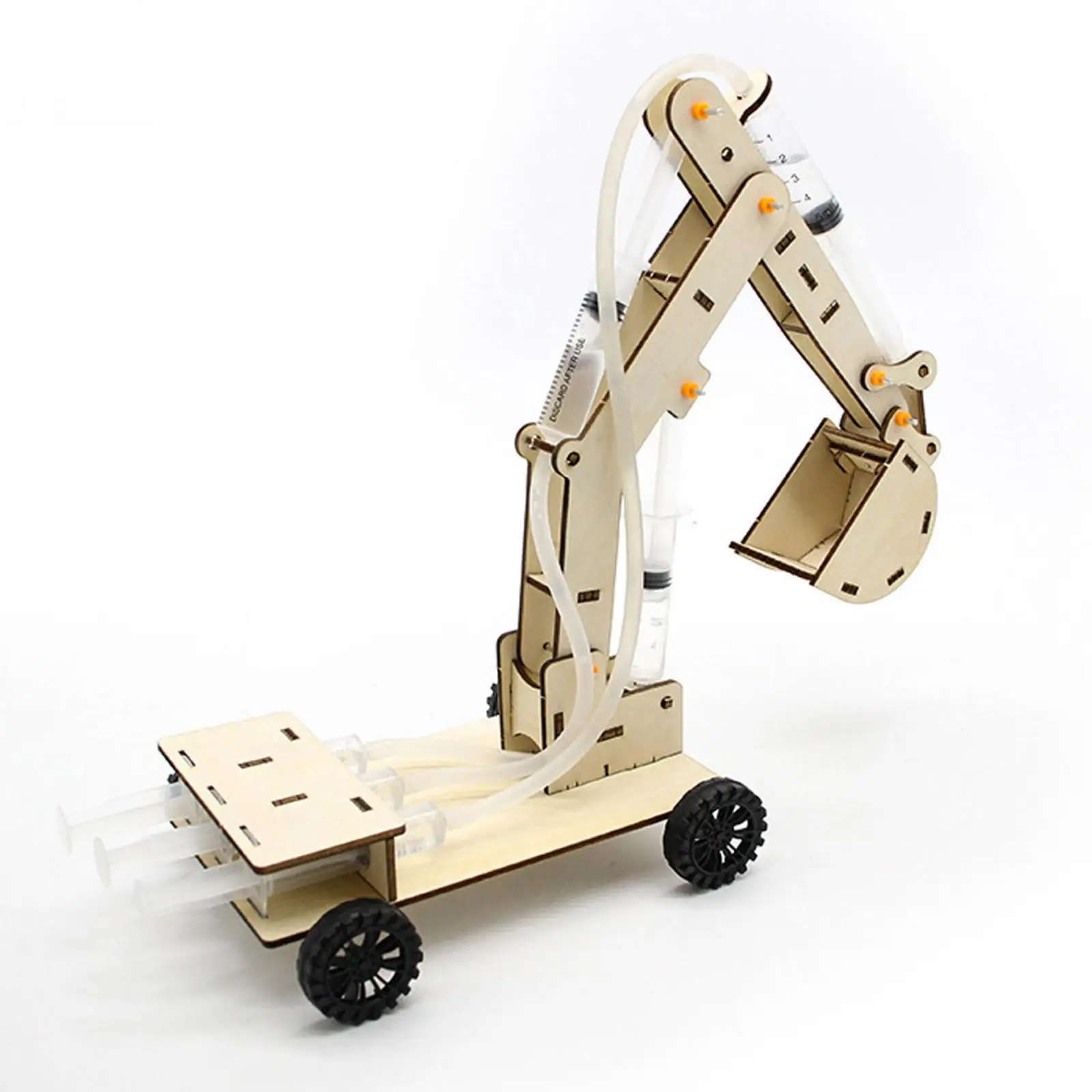 

Hydraulic Lifting Excavator Toy Self Assembled Wood Toy Imagination DIY Physics Principle Learning for Children Teaching Tool