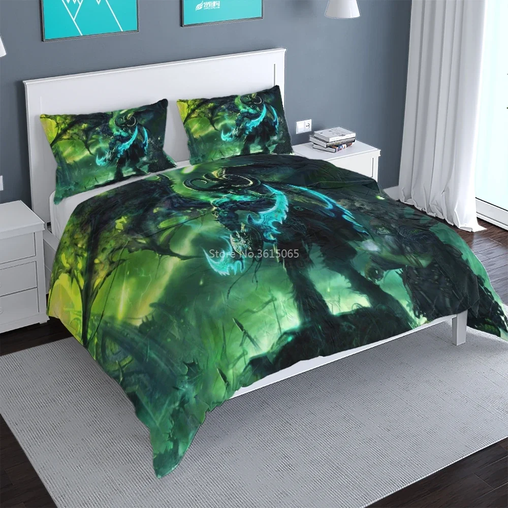Hot Game World of Warcraft Tribal Flag Logo Duvet Cover Set with Pillowcases 3d Bedding Set Bed Linen Bedclothes Twin Queen King 5