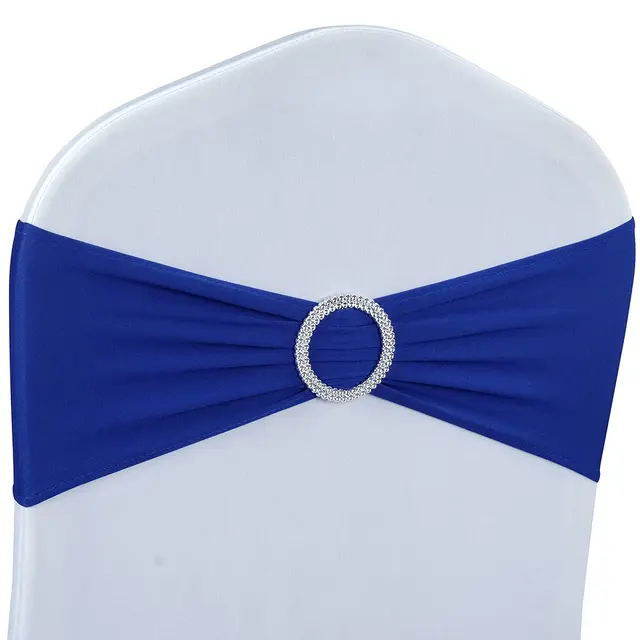 20pcs Chair Sashes Bows Spandex Chair Cover Band with Buckle Slider Universal Elastic Chair Ties for Wedding Party Banquet Decor
