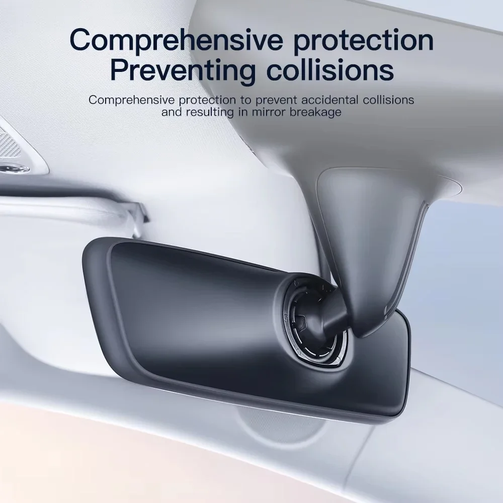 For Tesla Model Y Rear View Mirror Protector Frame Silicone Rearview Mirror Cover Sleeve Tesla Non-Slip Decoration Accessory