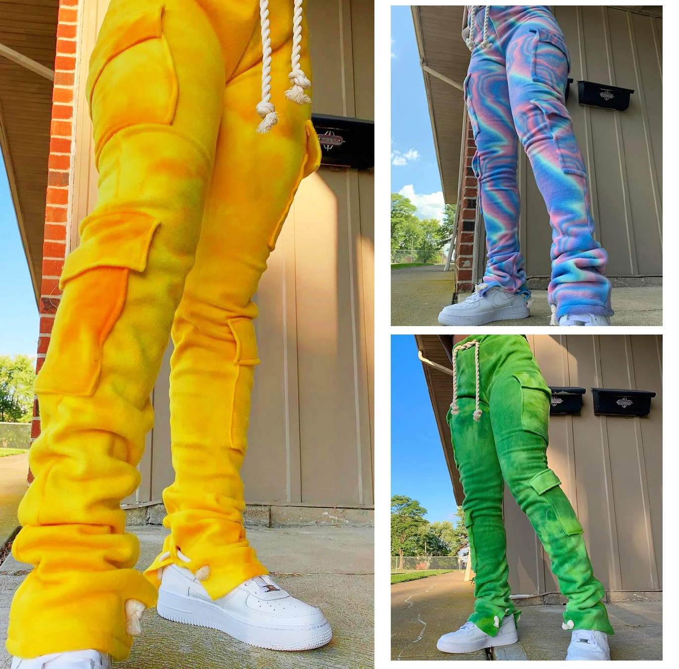 Ladies Stacked Sweat Cargo Pants Fall Winter Fashion Multi Pock Sweatpants Women Jogger Track Long Trousers Pant