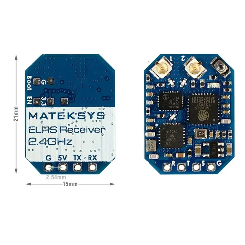 Récepteur MATEKSYS ELRS-R24-D 2.4G ELRS avec Diversité, monté sur un drone FPV