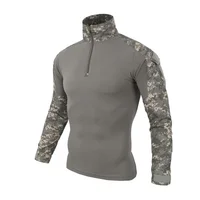 Men's Outdoor Tactical Hiking T-Shirts,Hunting  Camouflage Long Sleeve Hunting Climbing Shirt,Male Breathable Sport Clothes 2
