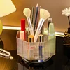 360 Rotating Transparent Cosmetics Storage Box Clear Desktop Makeup Organizer Large Capacity Bathroom Storage Rack Pen Holder 3