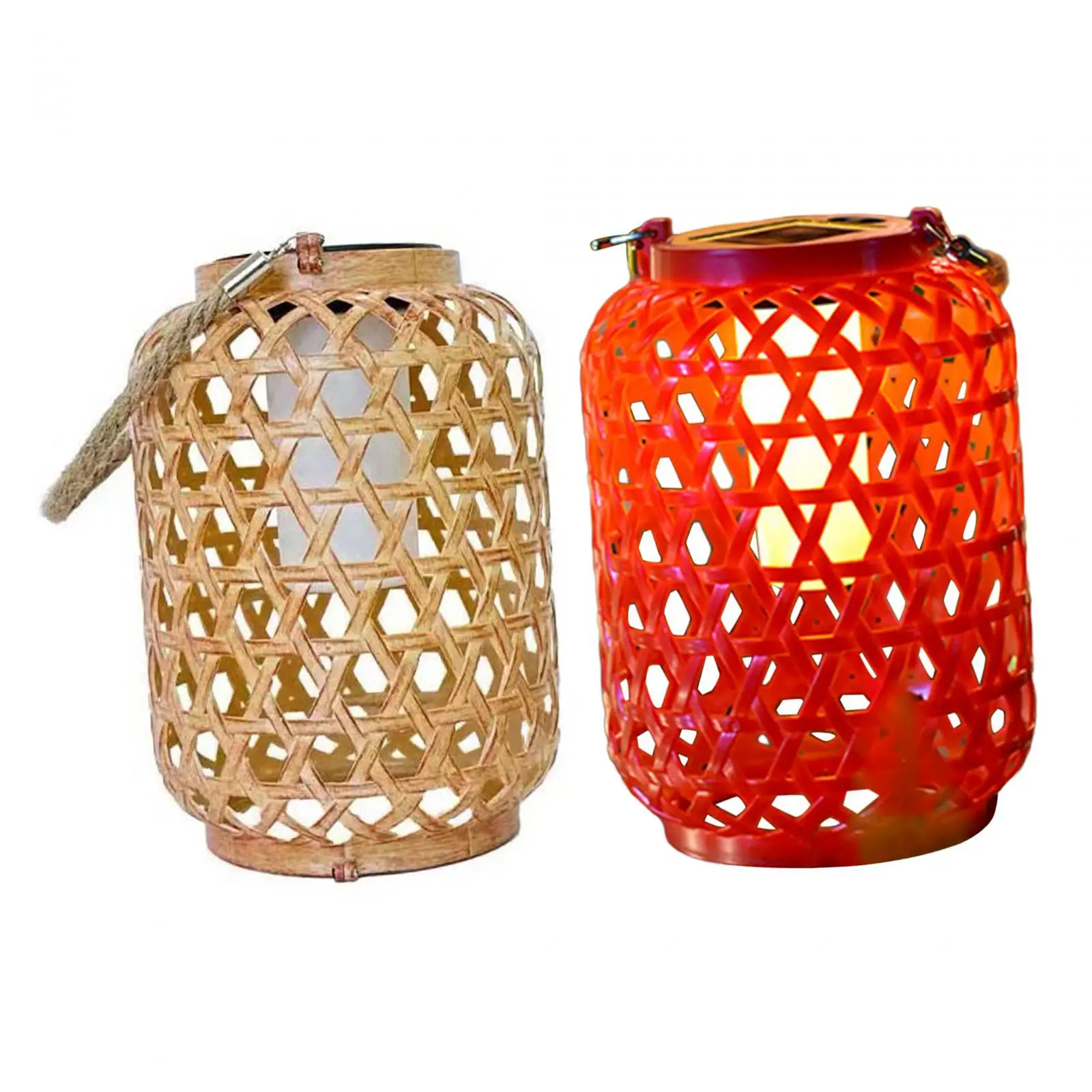 Outdoor Solar Lantern with Handle Hanging Solar Lantern for Trees Table Yard