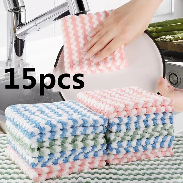 Paño de cocina para cocina, 12 paquetes de trapos de limpieza de algodón de  12 x 12 pulgadas, paño de cocina ultra suave súper absorbente para lavar