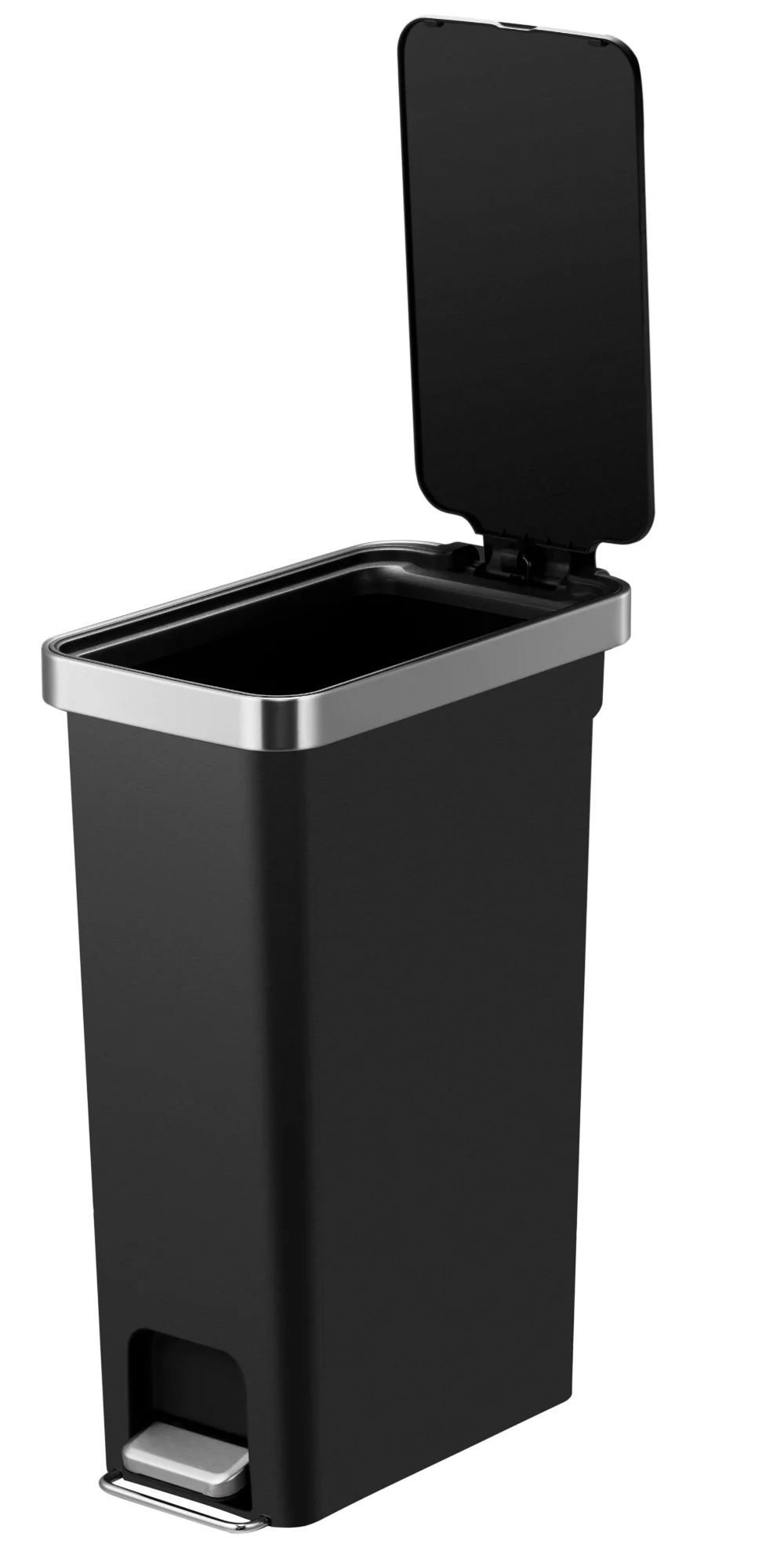 10.5 Gallon Plastic Slim Step On Kitchen Trash Can, Black - AliExpress