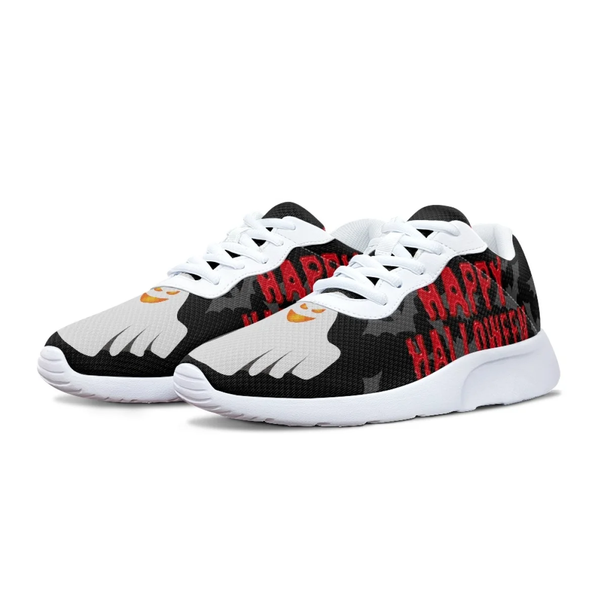 Halloween Ghost Print Women's Training Running Shoe Cozy Lace-Up Flats Durable Gym Teen Sneakers Print On Demand tenis masculino