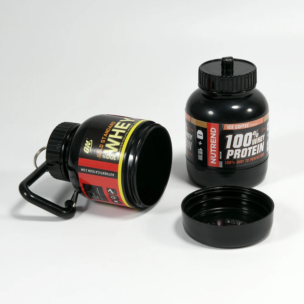 Protein Powder Bottle Mini Portable Protein Powder Milk Food Storage Multifunctional Bottle with Key Chain