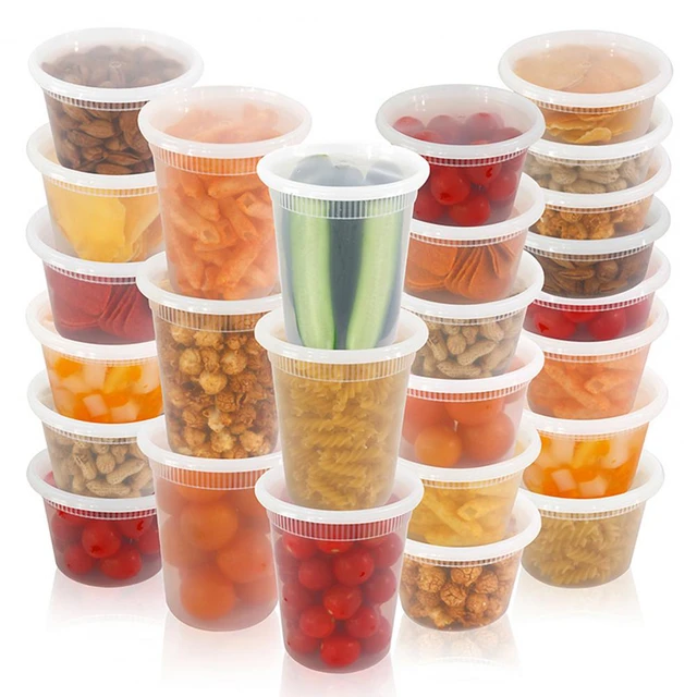 20Pcs Food Storage Box with Lid Clear Food Grade BPA-Free Freezer Microwave  Safe Meal Prep Deli Takeaway Food Packing Container - AliExpress